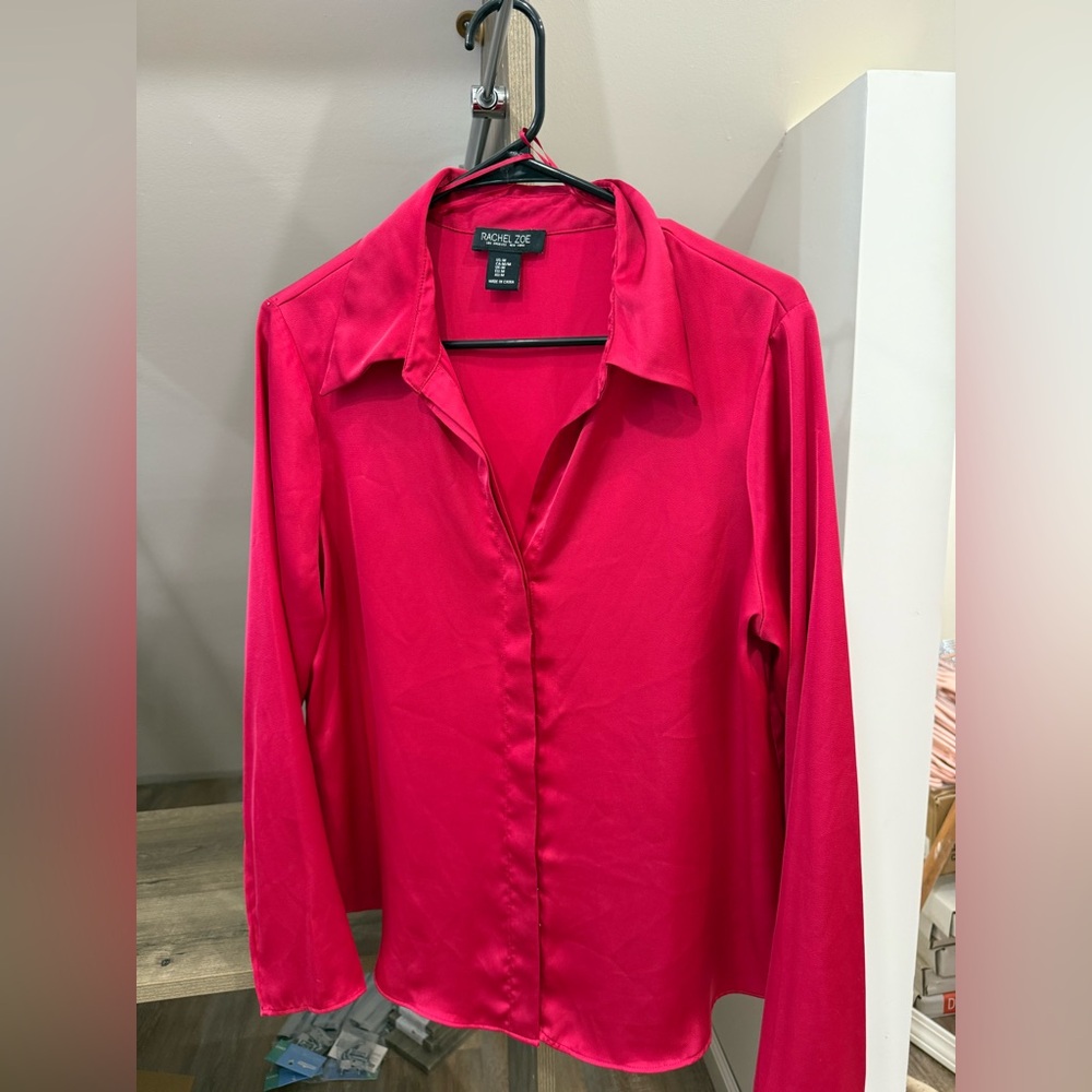 Rachel Zoe Vibrant Pink Button Down Shirt